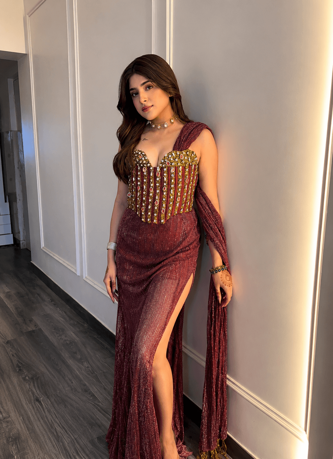 Elegant air hostess escort in Jaipur offering premium flight attendant companion service for luxury hotel layovers